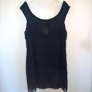 Tiered black fringe dress
Brand: White House black market
Size: Large